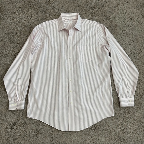 Brooks Brothers Shirt Mens Size 16.5 Stripes Button Up - Picture 1 of 9